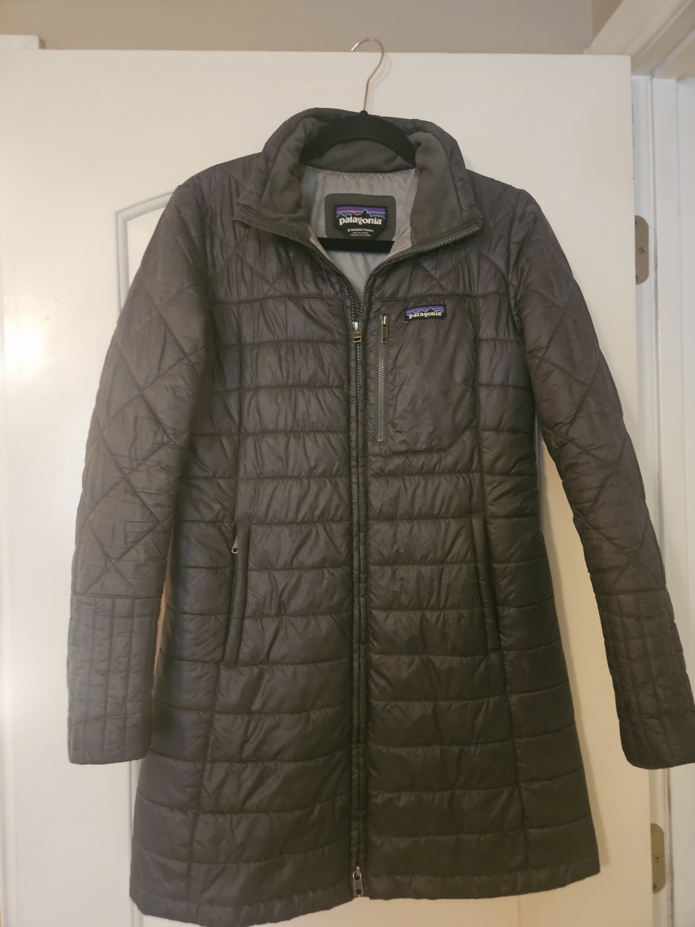 Patagonia Women's Quilted Long Jacket - Dark Gray